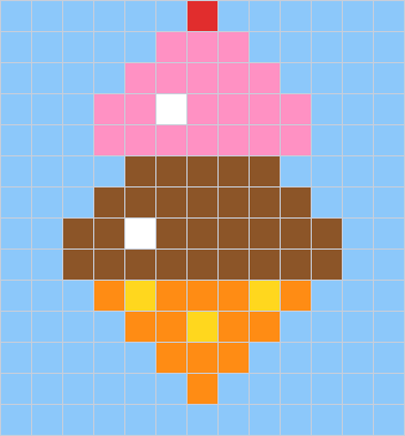 Coloriage magique de multiplication CM1 et CM2 terminé : la glace