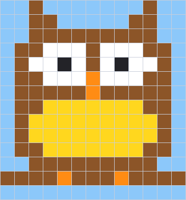 Coloriage magique de multiplication CE2 terminé : le hibou