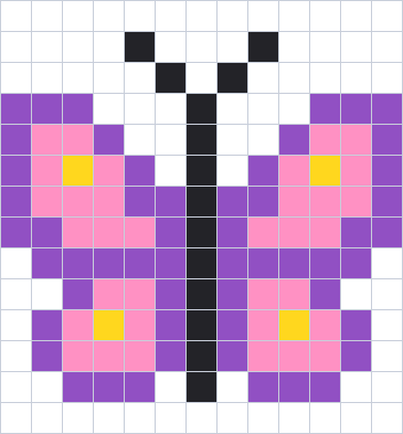 Coloriage magique de multiplication CM1 et CM2 terminé : le papillon